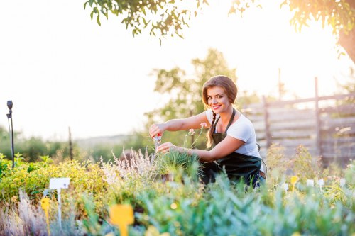 Gardeners Shirley working on a well-maintained local garden