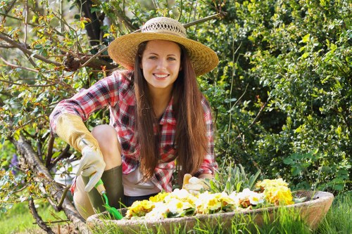 Organic garden material collected for composting and recycling